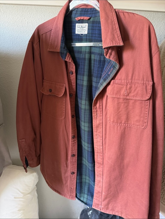 L.L. Bean Other - L.L. Bean Men's Rust/Copper Shirt Jacket with Plaid Lining